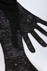 Lace Gloves in Black