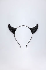 Devil Horns Headband in Black