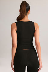 Modal Square-Neck Top in Black