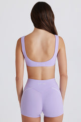 Soft Active Twist-Front Mini Shorts in Lilac