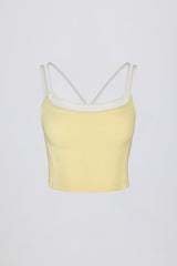 Soft Active Layered Tank Top in Soft Yellow