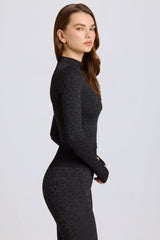 Thermal Long Sleeve Top in Black