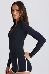 Soft Active Zip-Up Jacket in Black