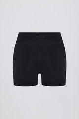Soft Active V-Waist Pocket Mini Shorts in Black
