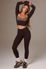 Soft Active Ruched Leggings in Espresso