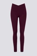 Soft Active V-Waist Leggings in Burgundy