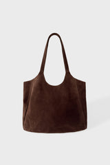 Suede Tote Bag in Espresso