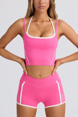 Soft Active Contrast Mini Shorts in Bubblegum Pink