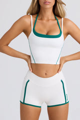 Soft Active Contrast Mini Shorts in White