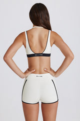 Soft Active Contrast Mini Shorts in Ivory