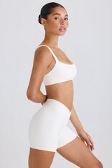 Soft Active Crossover Mini Shorts in White