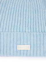 Ribbed Knit Beanie Hat in Powder Blue