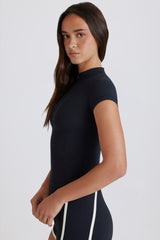 Soft Active Quarter-Zip Top in Black
