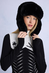 Faux-Fur Trapper Hat in Black