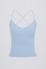 Cross-Back Tank Top in Sky