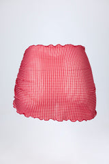 Side-Tie Sarong in Red Gingham