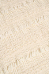 Ruffled High-Neck Backless Top in Ivory