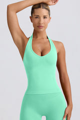 Define Luxe Halterneck Tank Top in Mint