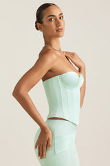 Lace-Up Corset Top in Mint