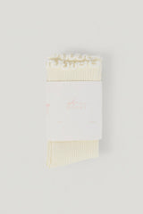 Ruffle-Trim Crew Socks in Ivory