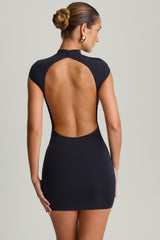 Ruched Mini Skirt in Black