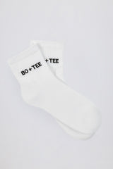 Ribbed Crew Sock Bundle in White
