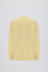 Ribbed Knit Oversized Jumper in Lemon