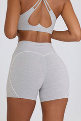 Soft Active Mini Shorts in Grey Marl