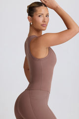 Soft Active V-Neck Tank Top in Mocha