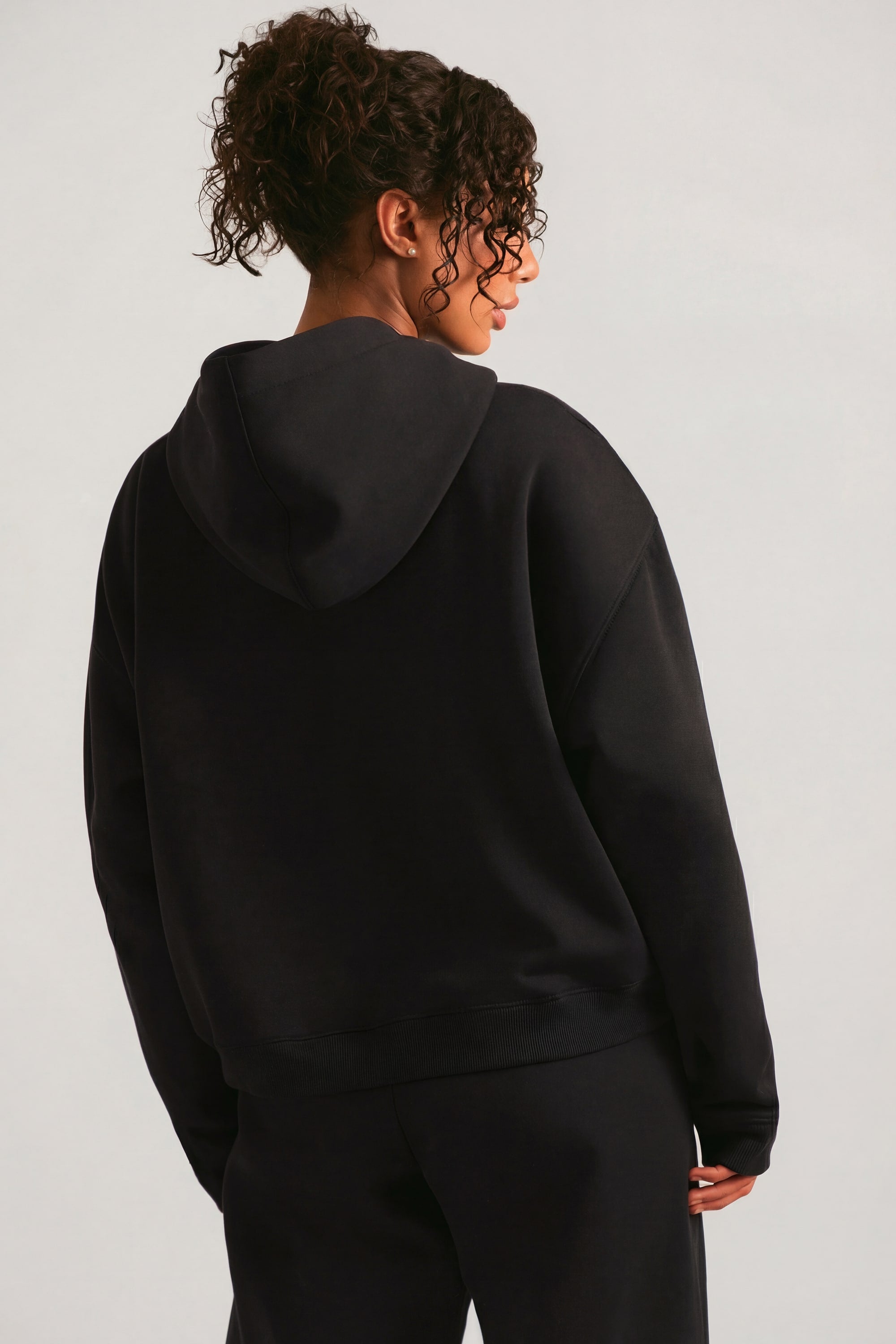 Acid Wash Oversized Hoodie in Black