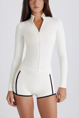 Soft Active Zip-Up Jacket in Ivory