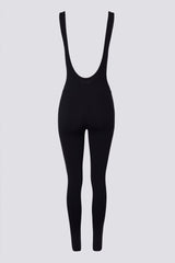 Soft Active Backless Jumpsuit in Black