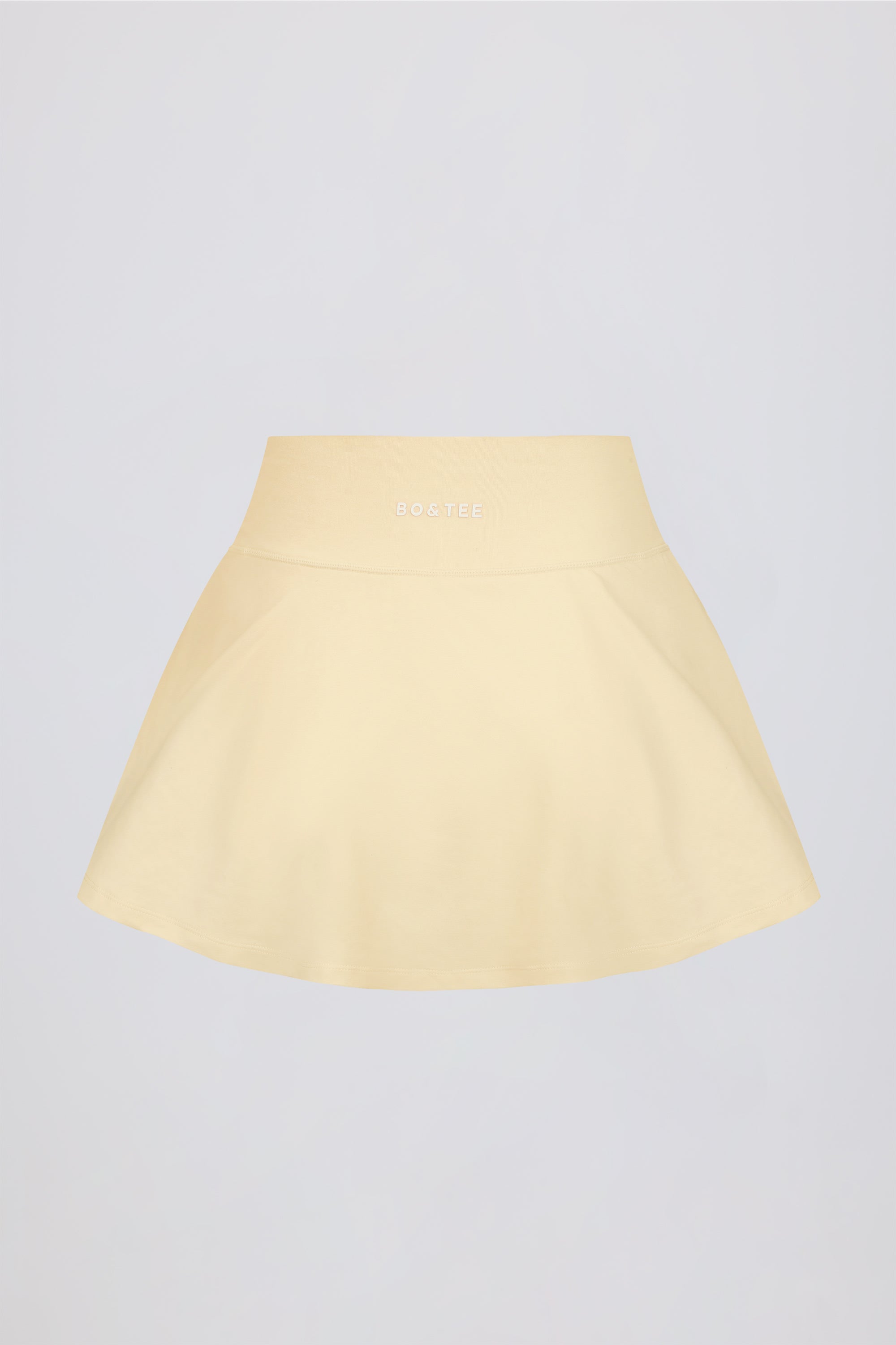Brushed Jersey Crossover Mini Skort in Lemon Marl