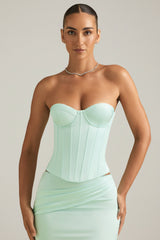 Lace-Up Corset Top in Mint